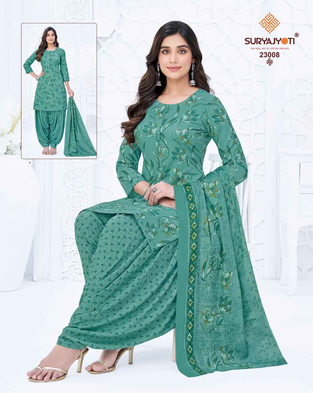 Suryajyoti Sui Dhaga Vol 23 Readymade Cotton Printed Punjabi Dress