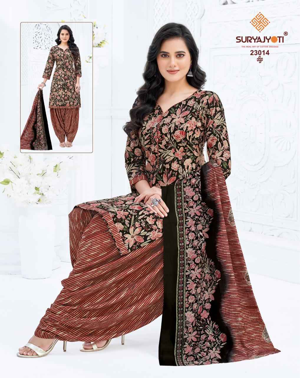 Suryajyoti Sui Dhaga Vol 23 Readymade Cotton Printed Punjabi Dress