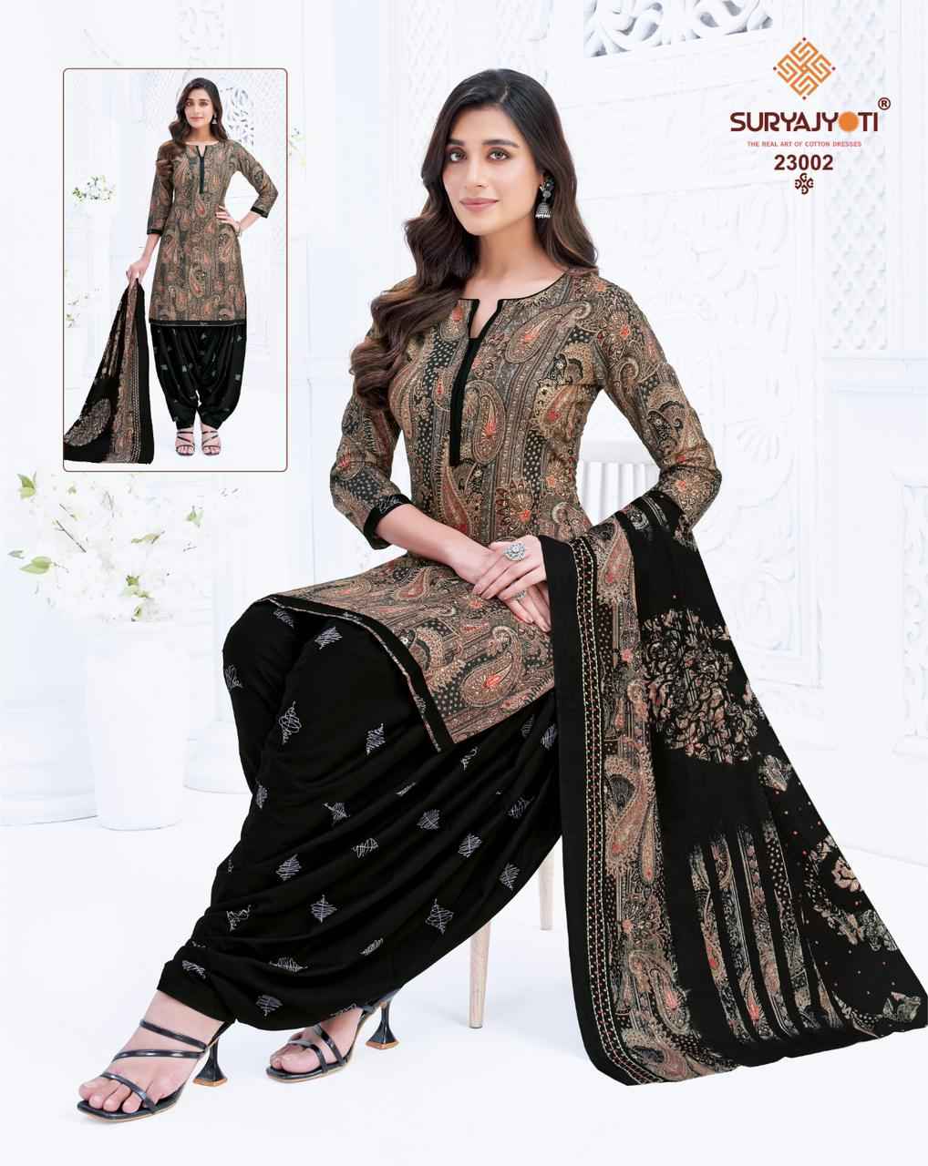 Suryajyoti Sui Dhaga Vol 23 Readymade Cotton Printed Punjabi Dress