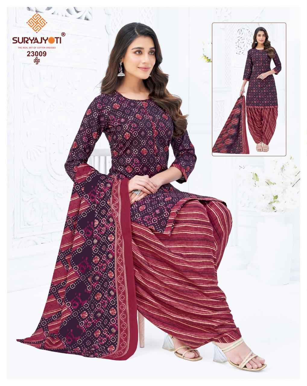 Suryajyoti Sui Dhaga Vol 23 Readymade Cotton Printed Punjabi Dress