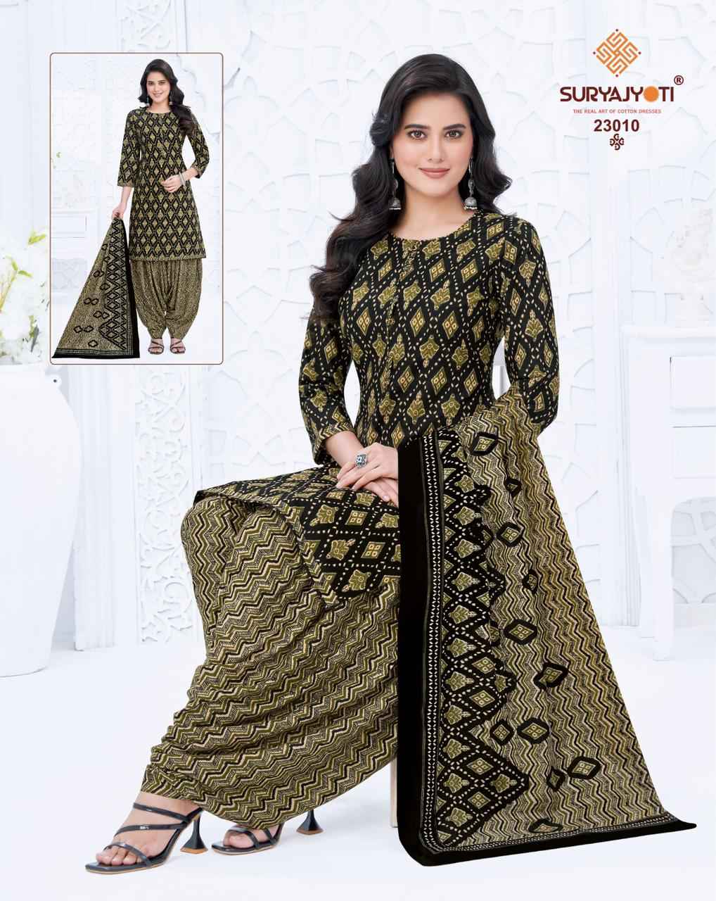 Suryajyoti Sui Dhaga Vol 23 Readymade Cotton Printed Punjabi Dress