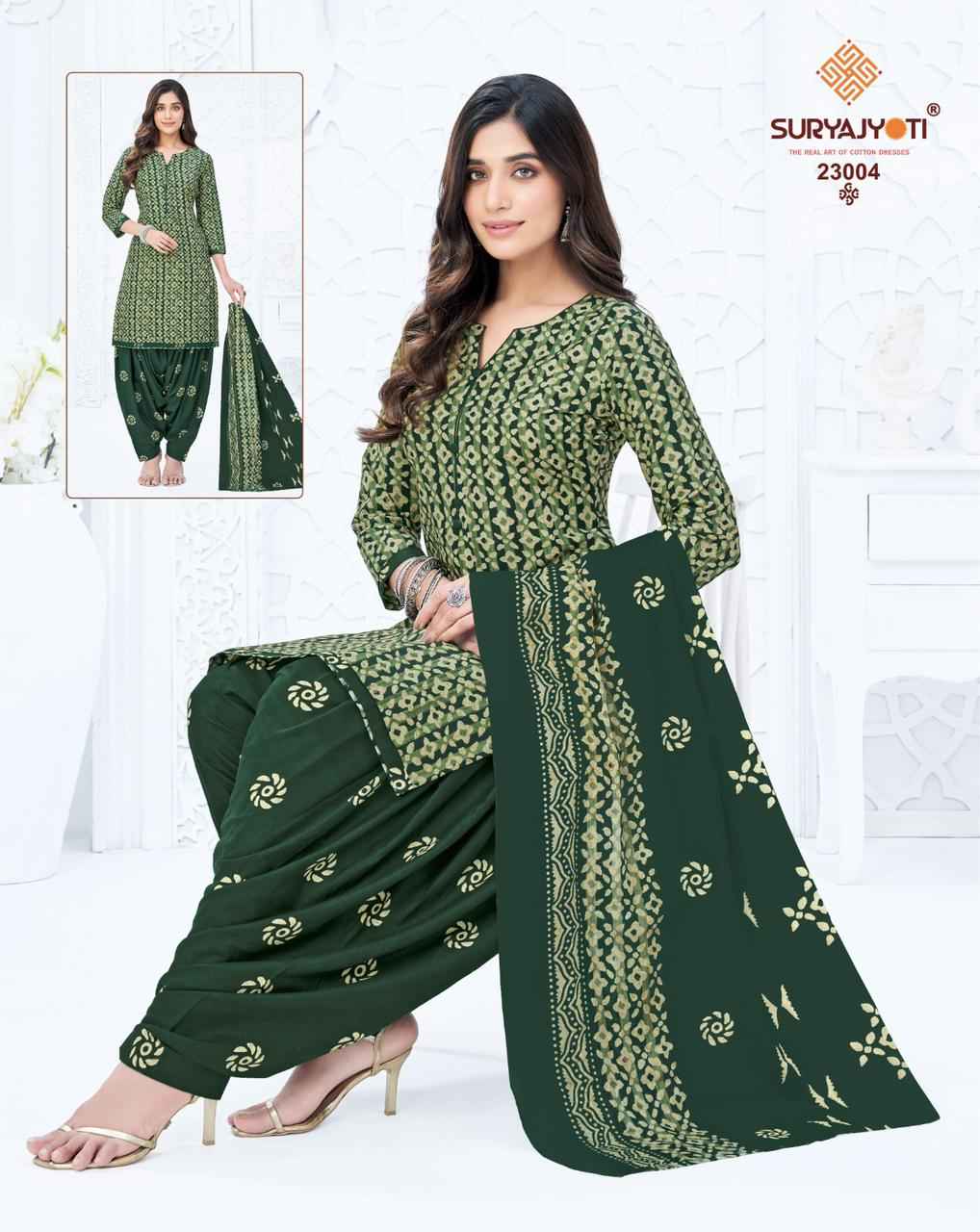 Suryajyoti Sui Dhaga Vol 23 Readymade Cotton Printed Punjabi Dress