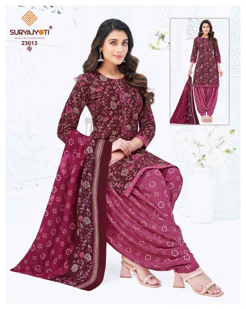 Suryajyoti Sui Dhaga Vol 23 Readymade Cotton Printed Punjabi Dress