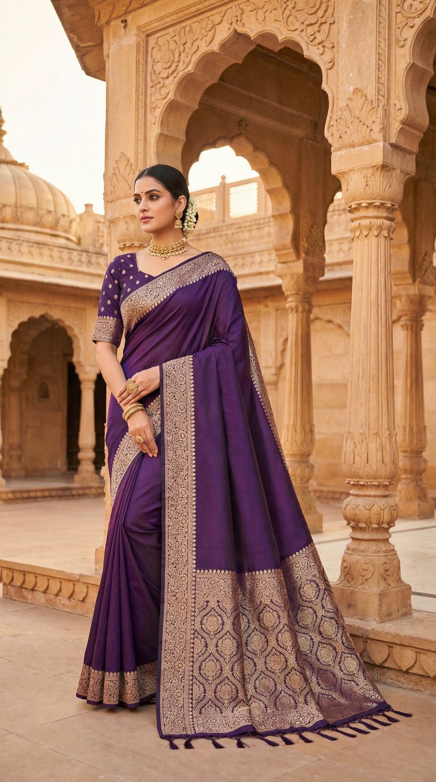 Lekha MN Gala 5 Soft Banarasi Silk Zari Weaving Border Saree