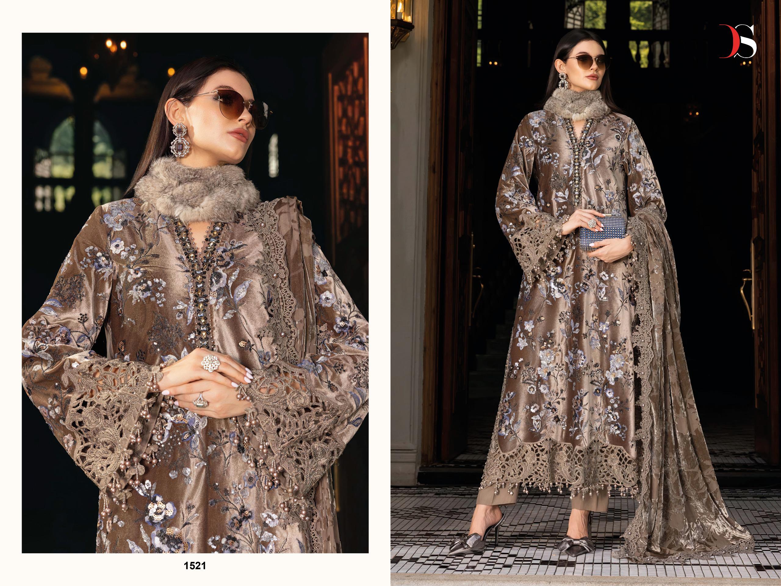 Deepsy Maria B Luxe 1521 To 1525 Chiffon Dupatta Viscose Pakistani Salwar Kameez