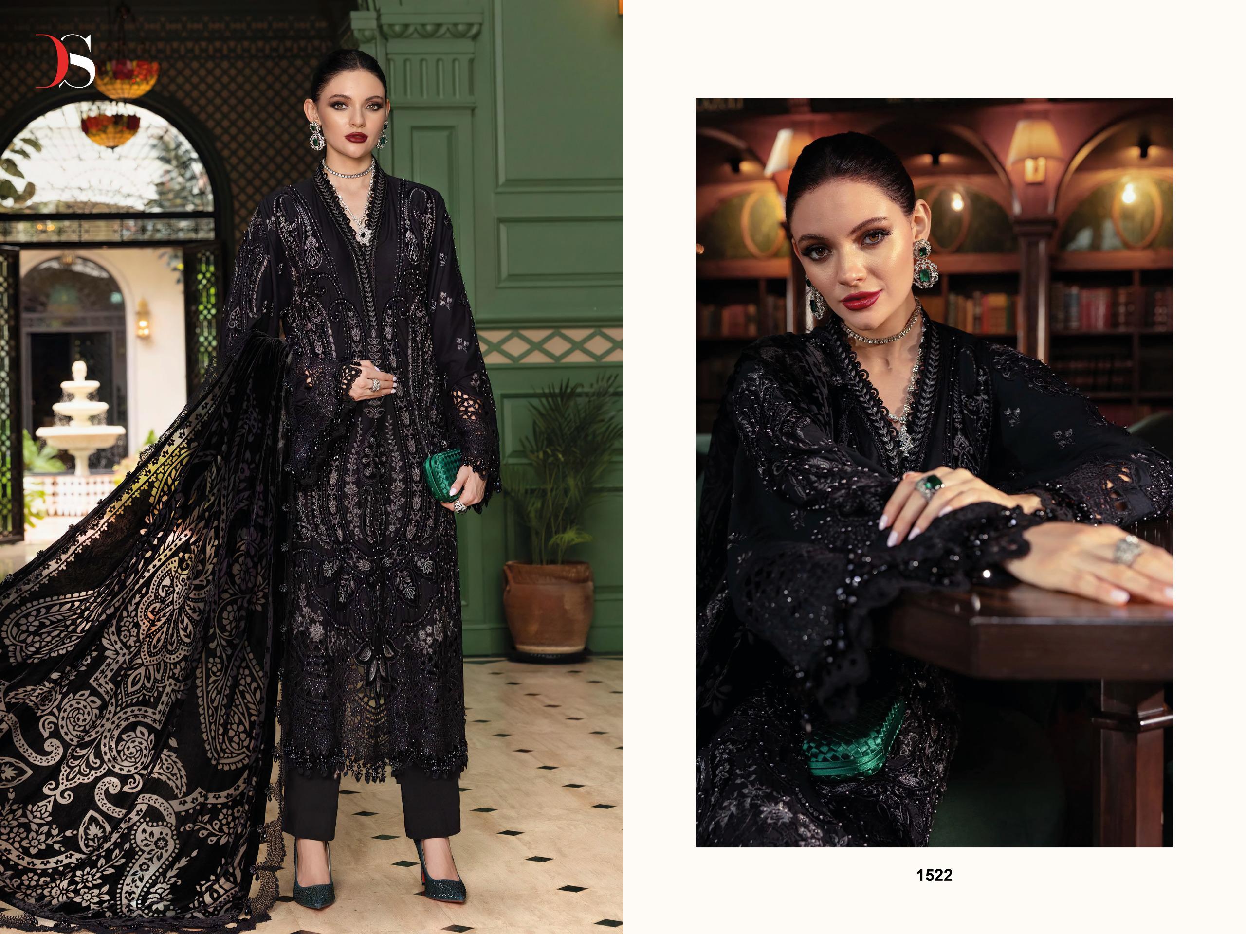 Deepsy Maria B Luxe 1521 To 1525 Chiffon Dupatta Viscose Pakistani Salwar Kameez
