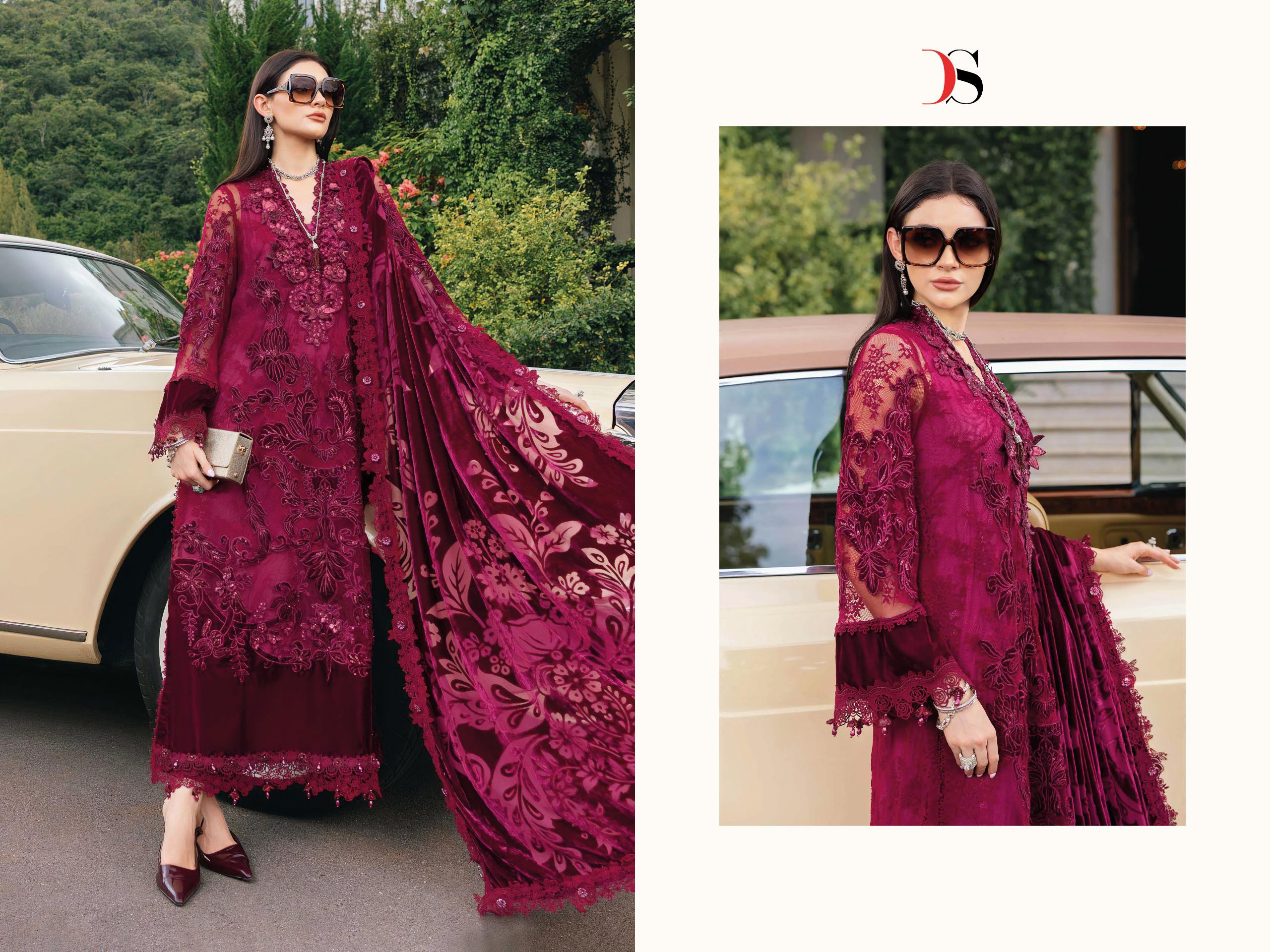 Deepsy Maria B Luxe 1521 To 1525 Chiffon Dupatta Viscose Pakistani Salwar Kameez