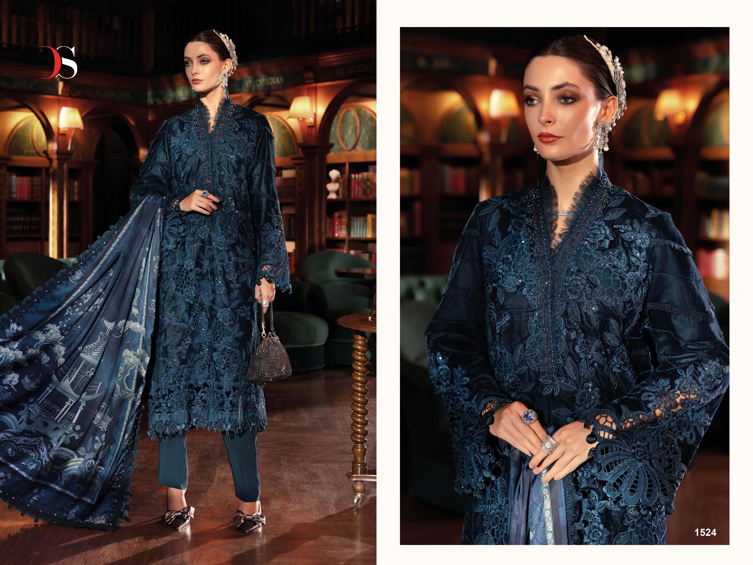 Deepsy Maria B Luxe 1521 To 1525 Chiffon Dupatta Viscose Pakistani Salwar Kameez