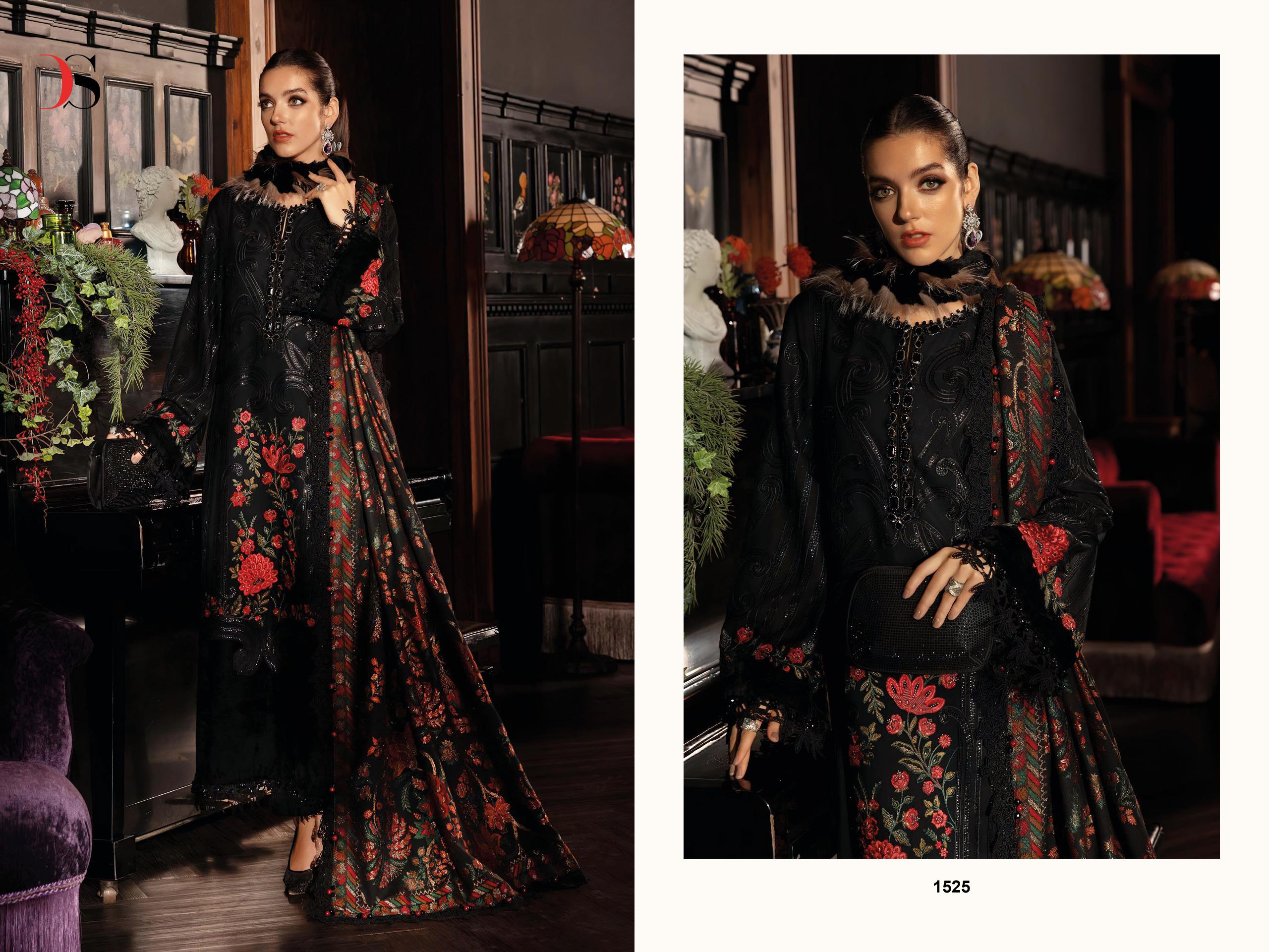 Deepsy Maria B Luxe 1521 To 1525 Chiffon Dupatta Viscose Pakistani Salwar Kameez