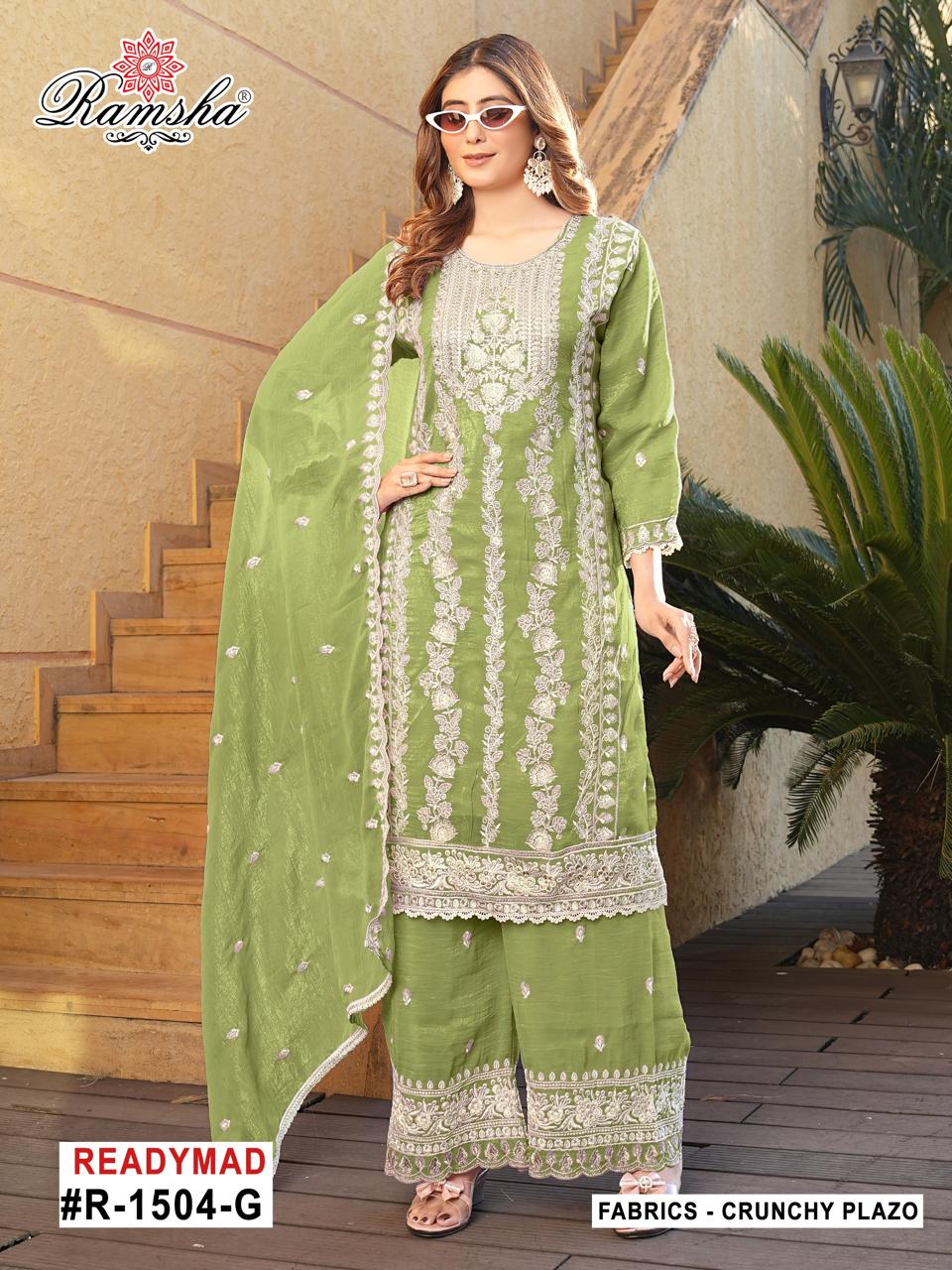 Ramsha R 1504 E To H Crunchy Embroidery Pakistani Salwar Kameez