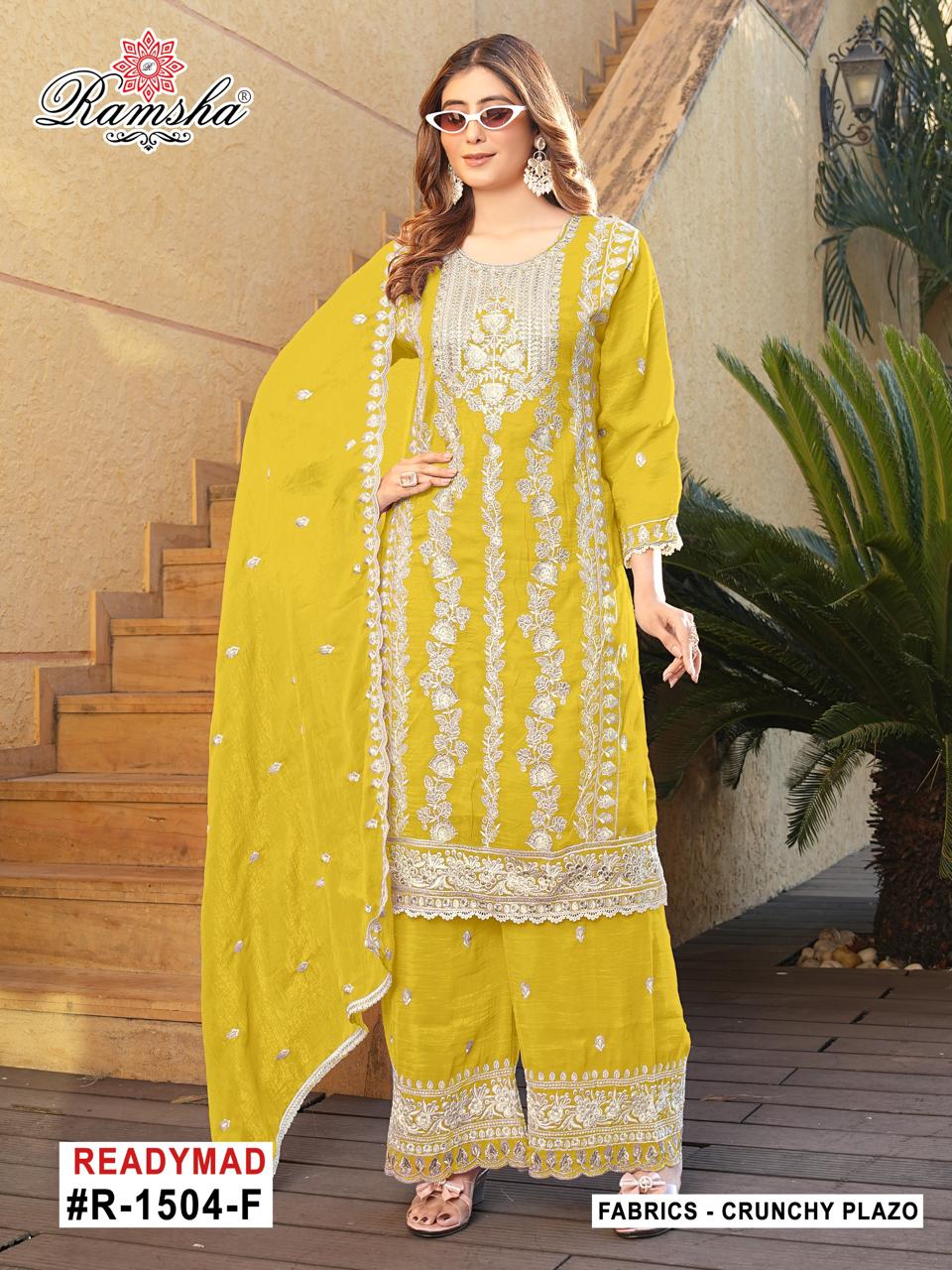 Ramsha R 1504 E To H Crunchy Embroidery Pakistani Salwar Kameez