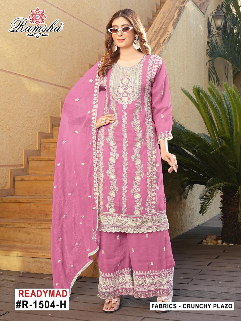 Ramsha R 1504 E To H Crunchy Embroidery Pakistani Salwar Kameez