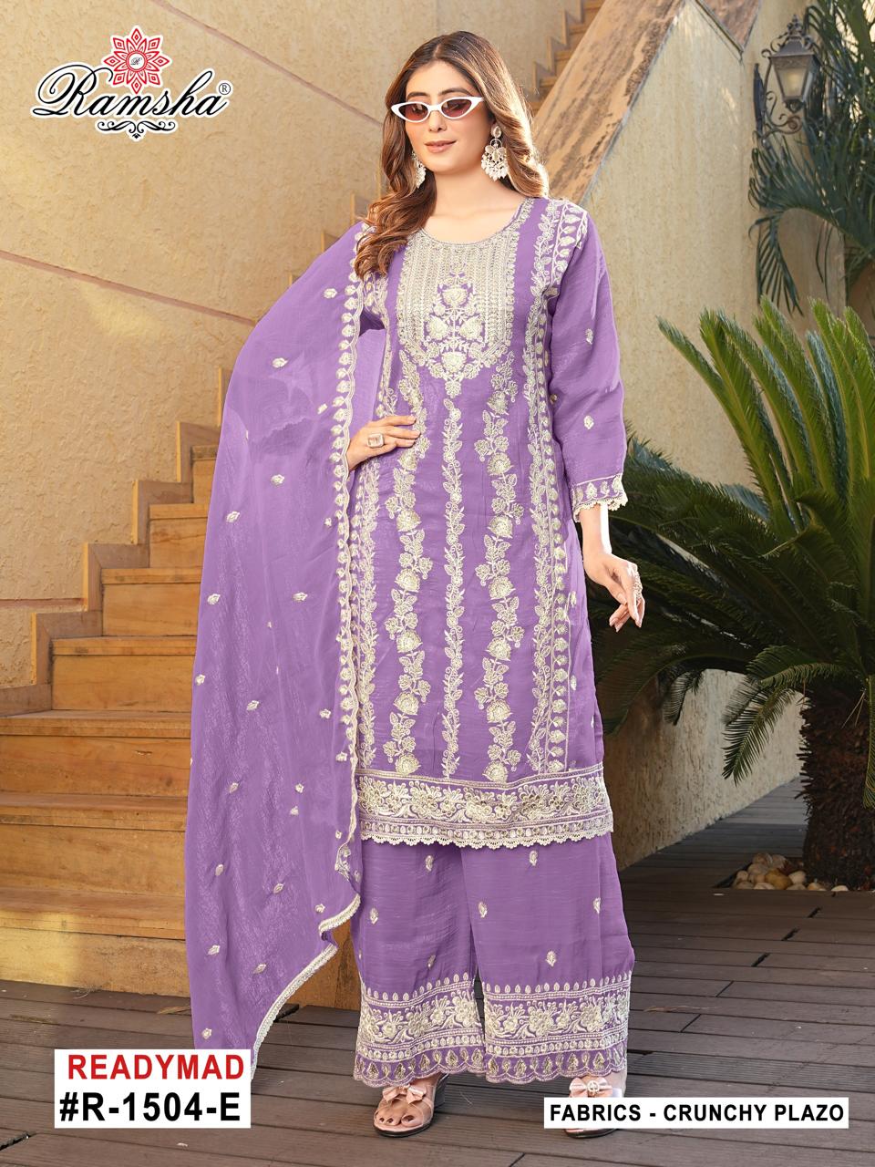 Ramsha R 1504 E To H Crunchy Embroidery Pakistani Salwar Kameez