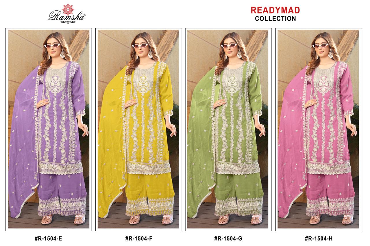 Ramsha R 1504 E To H Crunchy Embroidery Pakistani Salwar Kameez