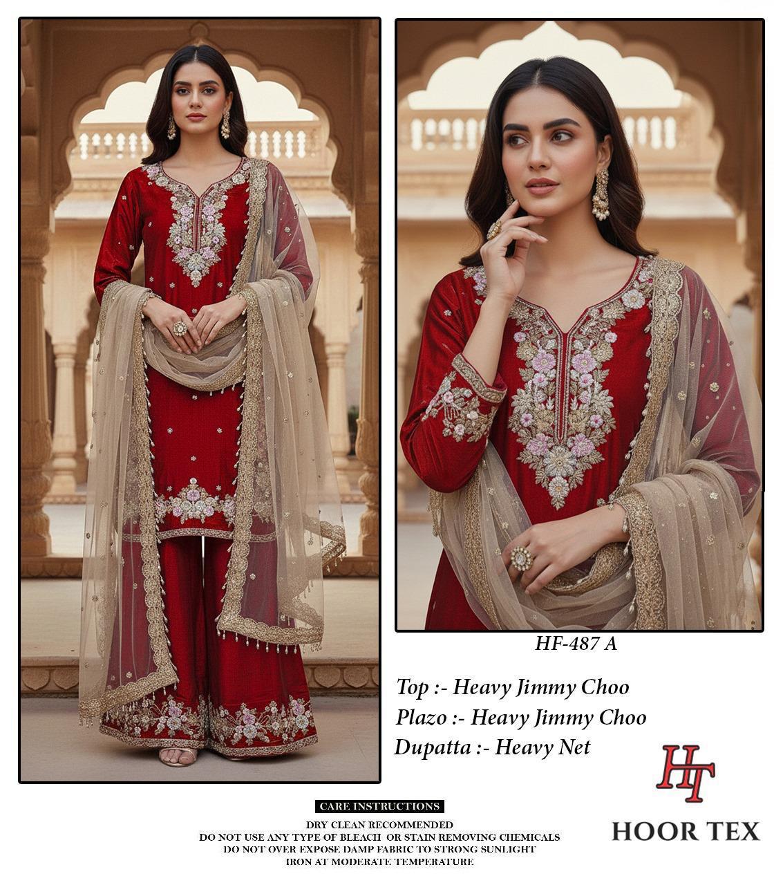 Hoor Tex HF 487 A To D Heavy Jimmy Choo Pakistani Style Salwar Suit