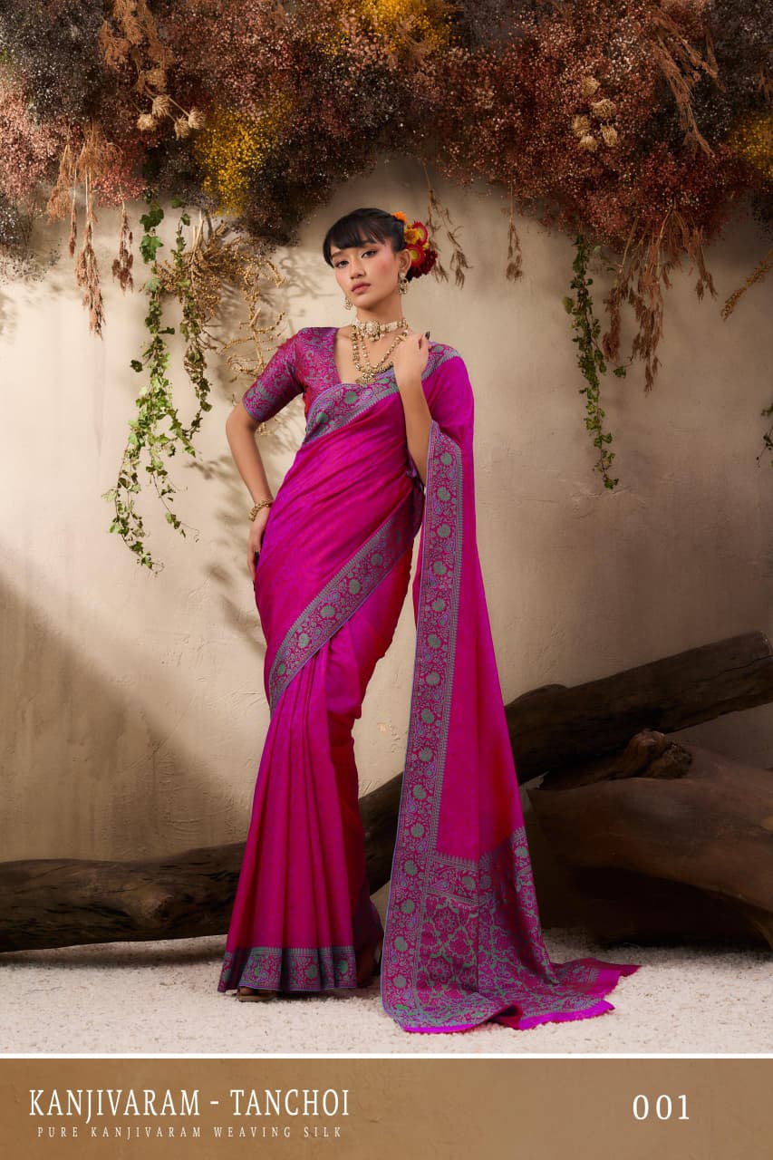 Rajtex Kanjivaram Tanchoi Pure Kanjivaram Silk Saree