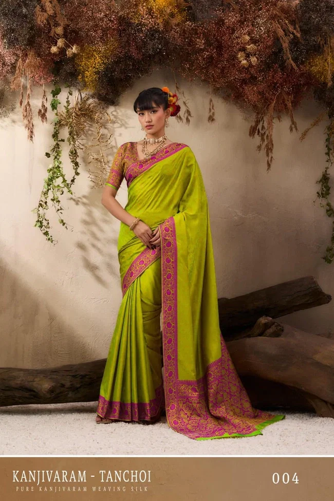 Rajtex Kanjivaram Tanchoi Pure Kanjivaram Silk Saree