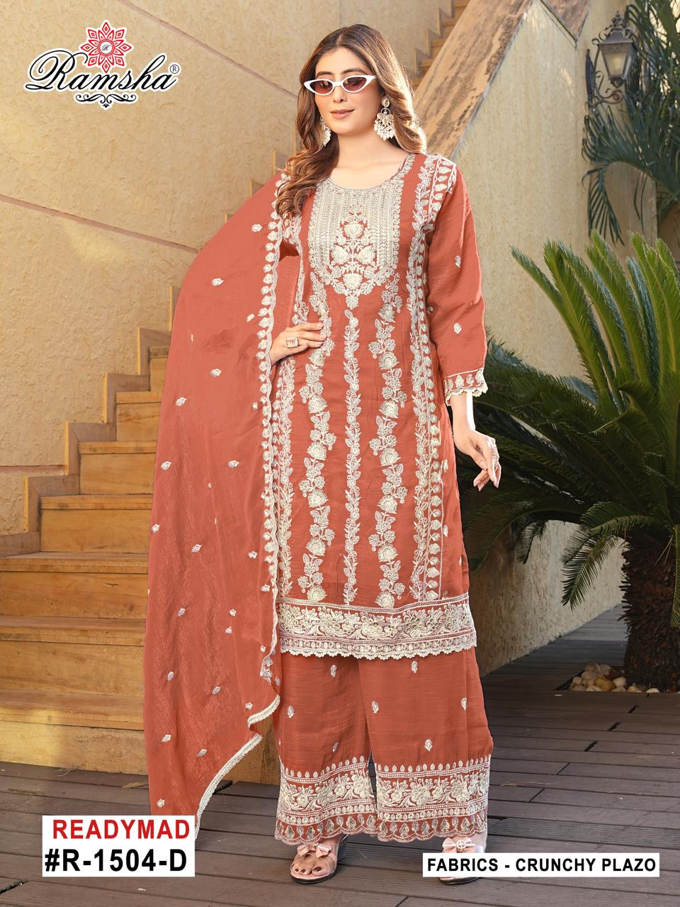 Ramsha R 1504 A To D Crunchy Embroidery Pakistani Salwar Kameez