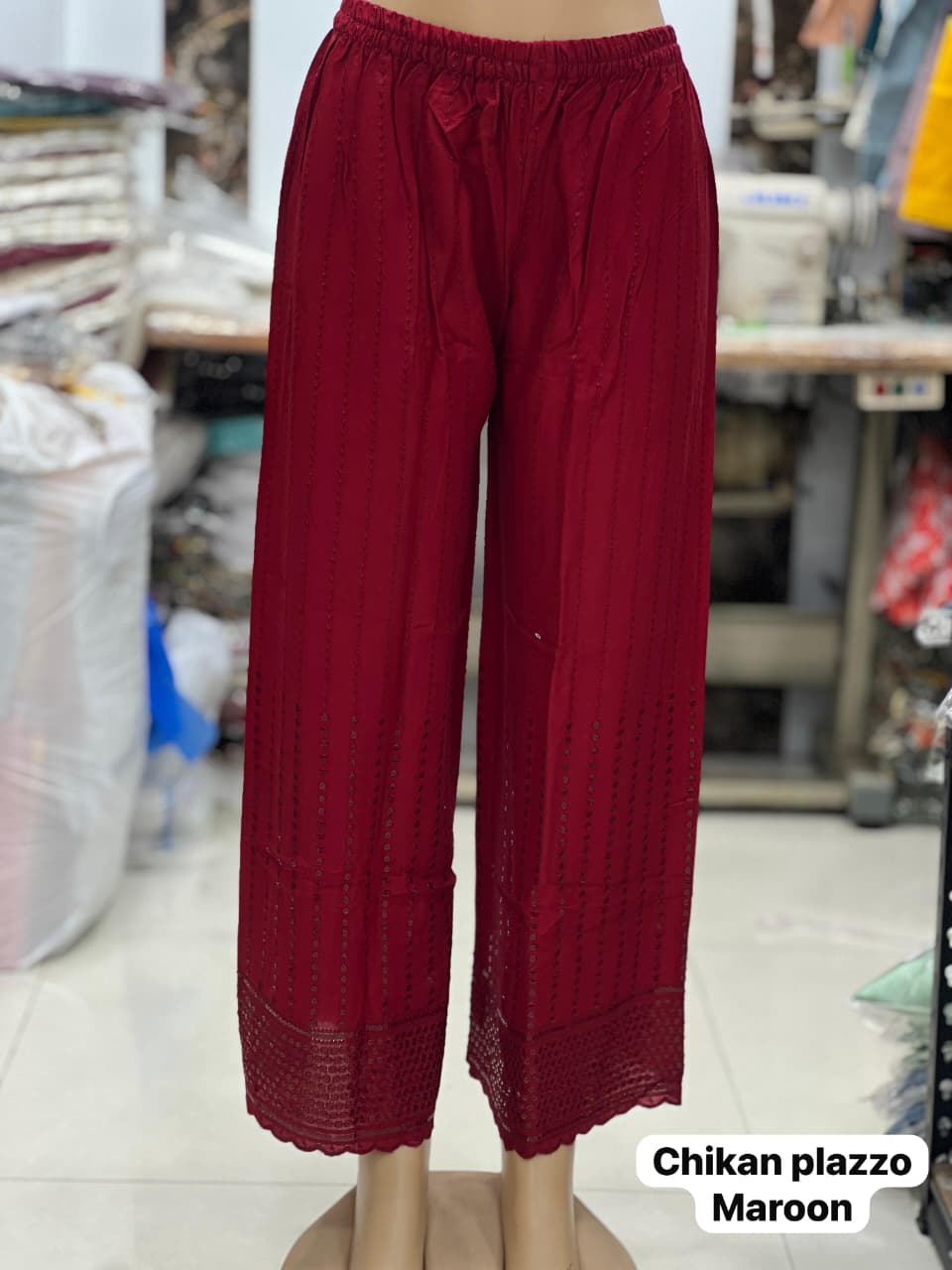 Maji Chikankari Plazzo 2.0 Chikankari Work Loose Fit Plazzo Collection 