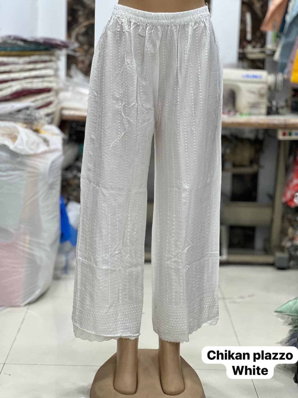 Maji Chikankari Plazzo 2.0 Chikankari Work Loose Fit Plazzo Collection 