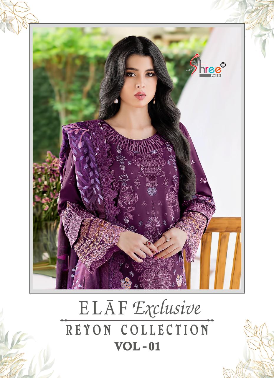 Shree Elaf Exclusive Vol 1 Cotton Dupatta Rayon Pakistani Salwar Kameez