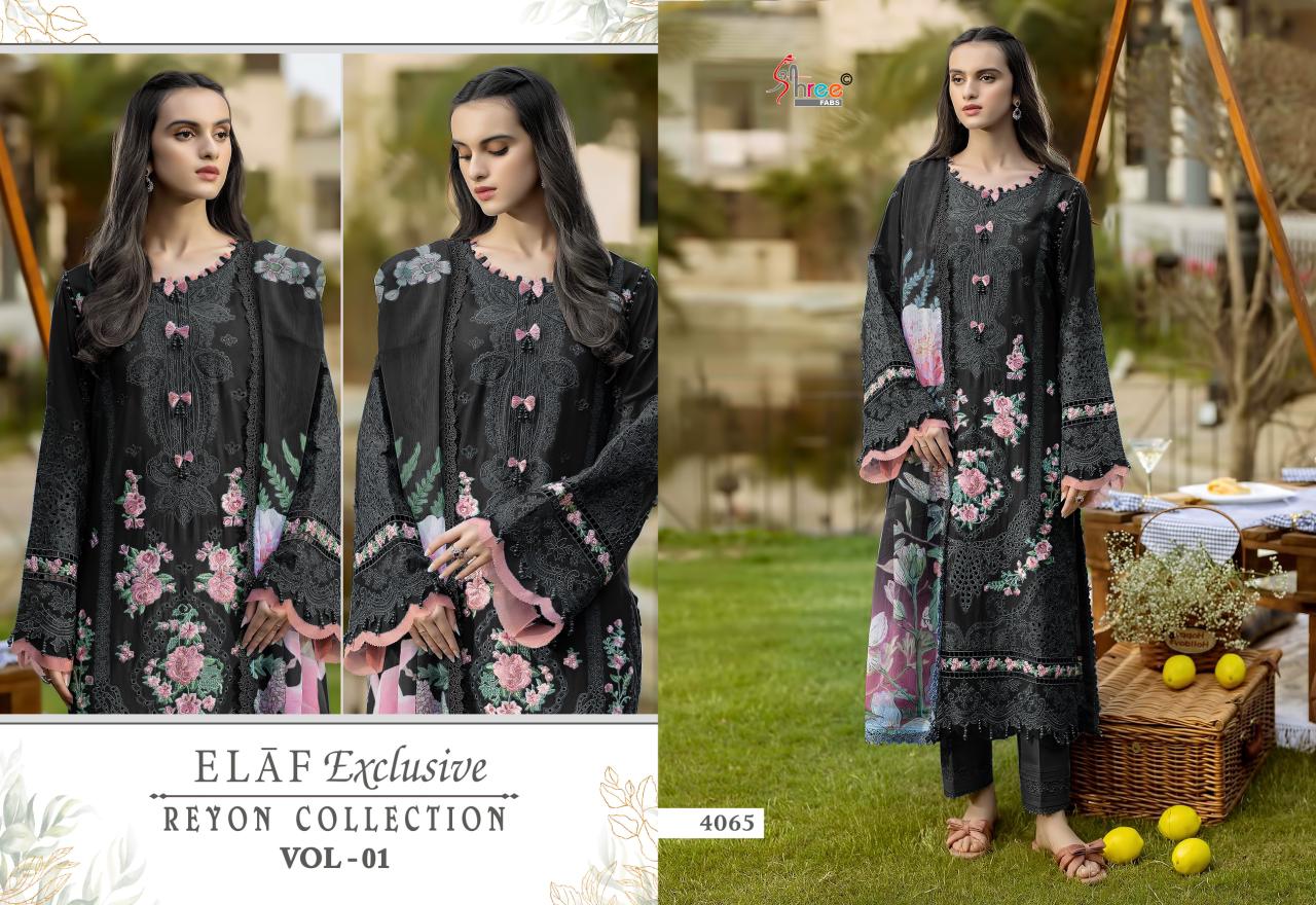 Shree Elaf Exclusive Vol 1 Cotton Dupatta Rayon Pakistani Salwar Kameez