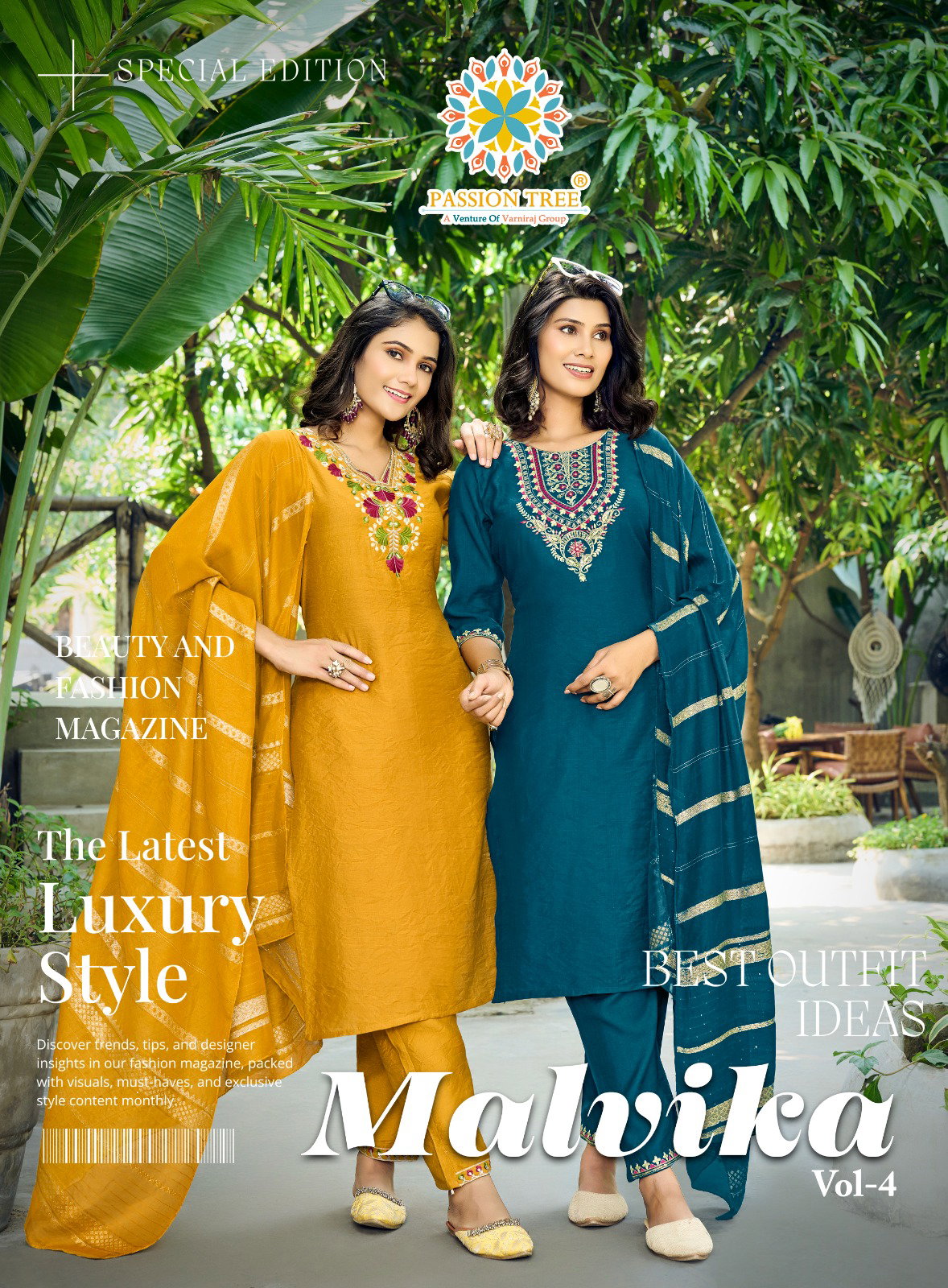 Malvika Vol 4 By Passion Tree Vetican Plain Embroidery Kurti Bottom With Dupatta