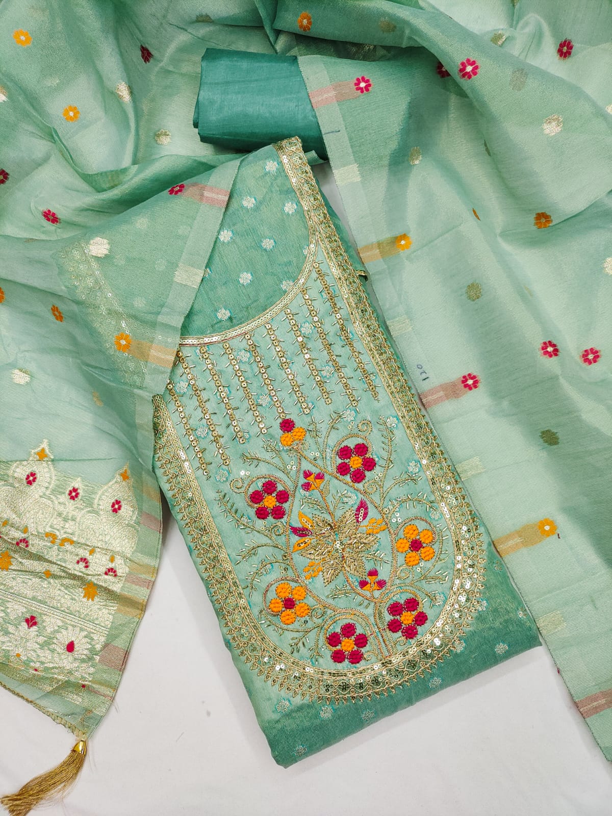 Designer London Queen Simmer Silk  Booti Dress Material Collection 