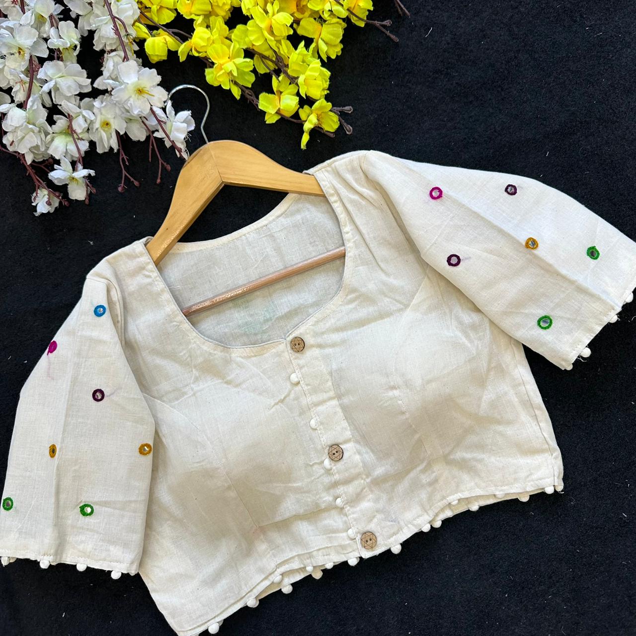 Fab Hand Aplic Vol 1 Khadi Cotton Blouse Collection