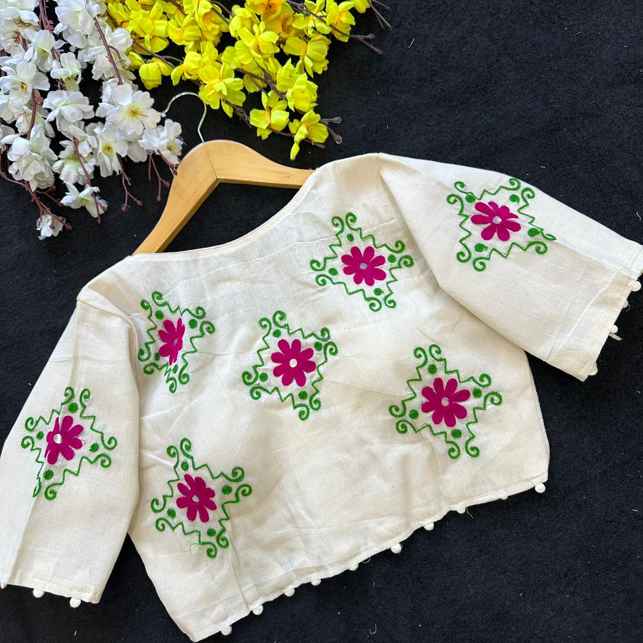 Fab Hand Aplic Vol 1 Khadi Cotton Blouse Collection