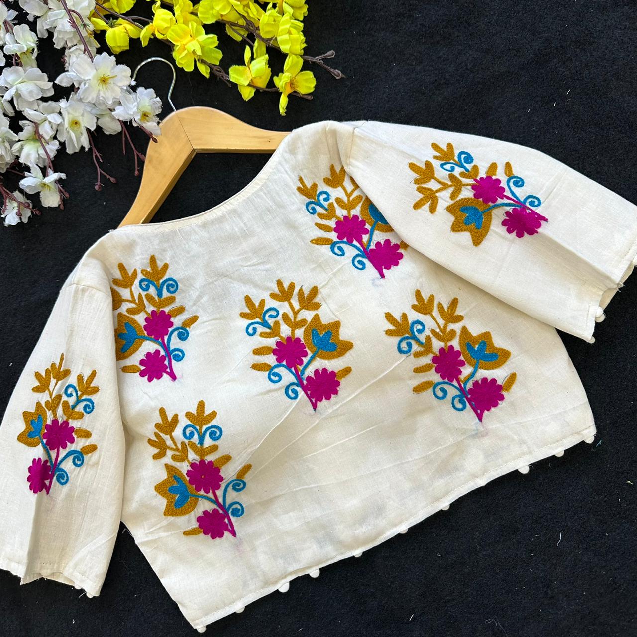 Fab Hand Aplic Vol 1 Khadi Cotton Blouse Collection