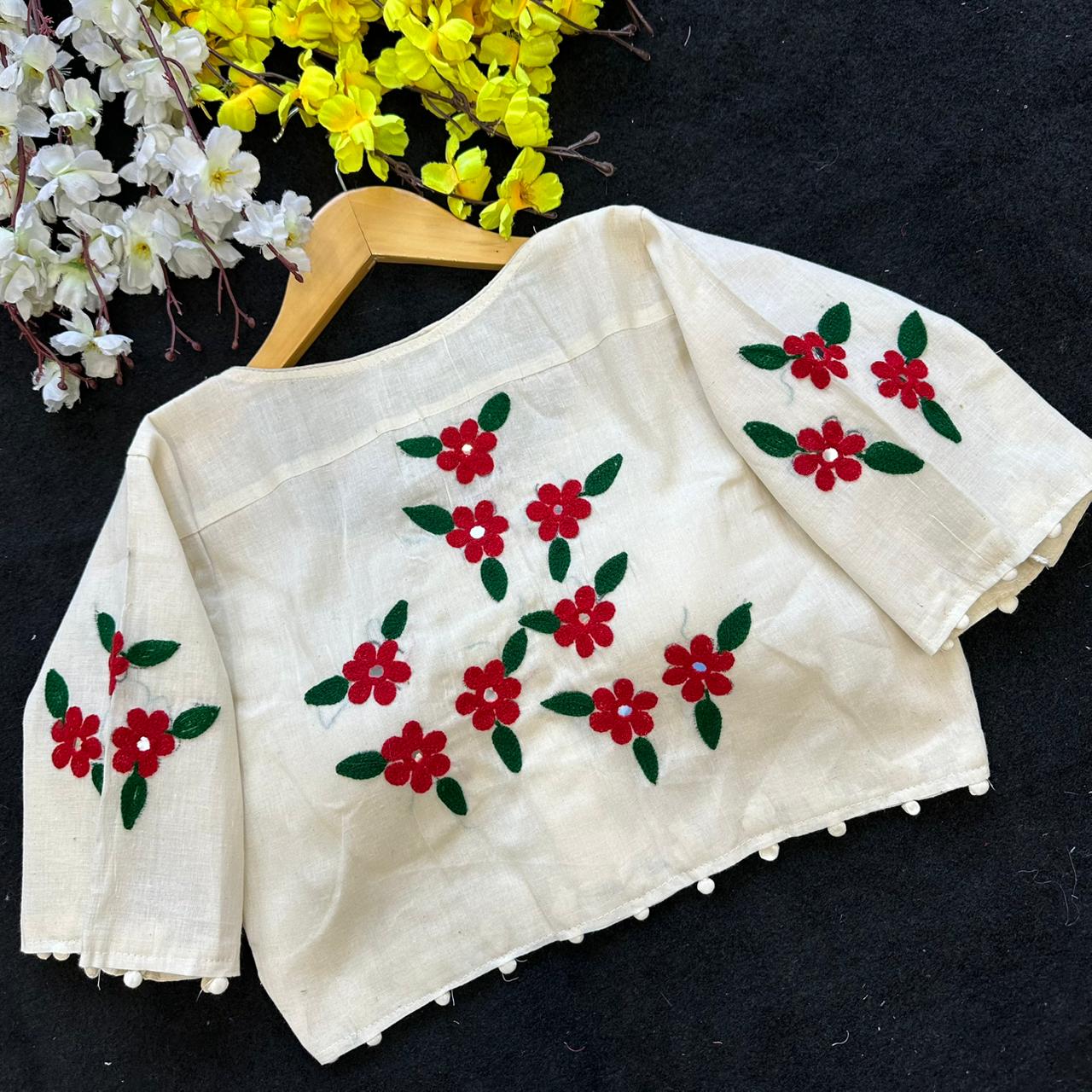 Fab Hand Aplic Vol 1 Khadi Cotton Blouse Collection