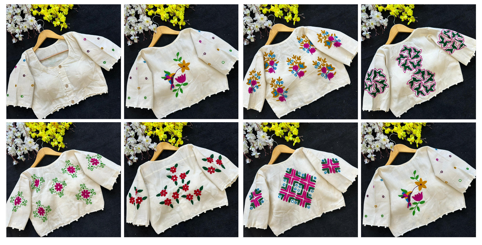 Fab Hand Aplic Vol 1 Khadi Cotton Blouse Collection