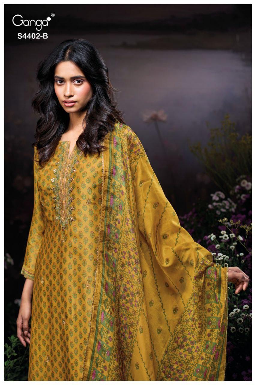 Ganga Aarika 4402 Bemberg Silk Embroidered Salwar Kameez