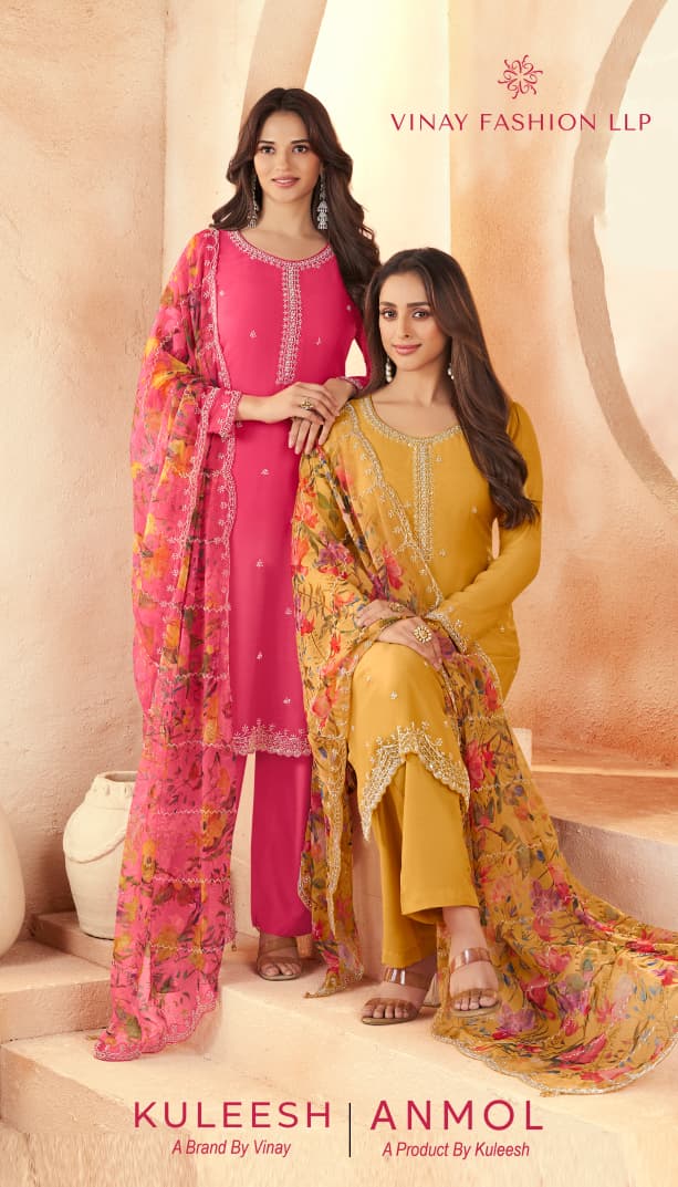 Vinay Kuleesh Anmol Organza With Embroidery Work Salwar Kameez