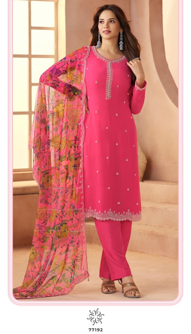 Vinay Kuleesh Anmol Organza With Embroidery Work Salwar Kameez