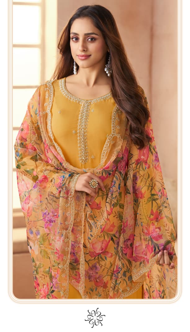 Vinay Kuleesh Anmol Organza With Embroidery Work Salwar Kameez