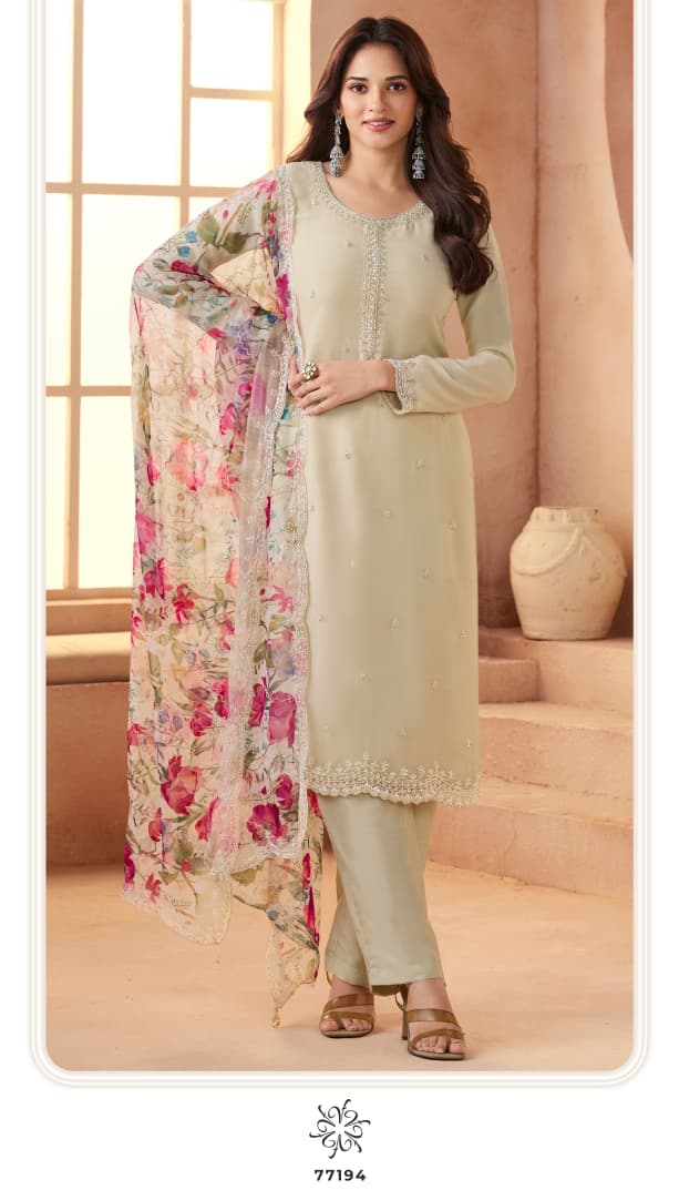 Vinay Kuleesh Anmol Organza With Embroidery Work Salwar Kameez