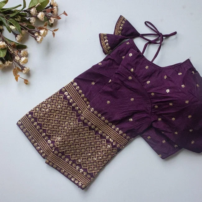 Ruh STAR01 Vichitra Silk Readymade Embroidery Sequence Blouse