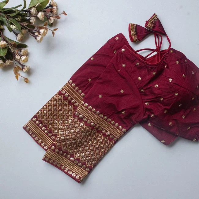 Ruh STAR01 Vichitra Silk Readymade Embroidery Sequence Blouse