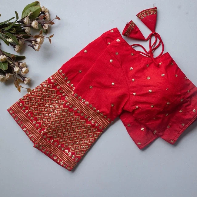Ruh STAR01 Vichitra Silk Readymade Embroidery Sequence Blouse
