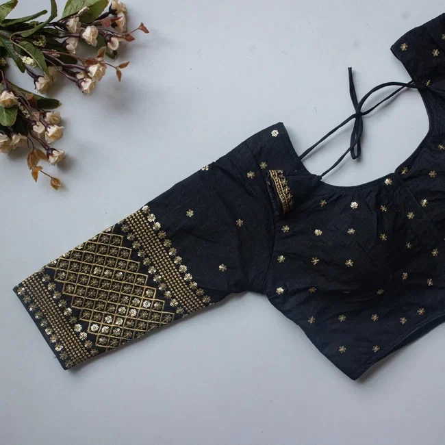 Ruh STAR01 Vichitra Silk Readymade Embroidery Sequence Blouse