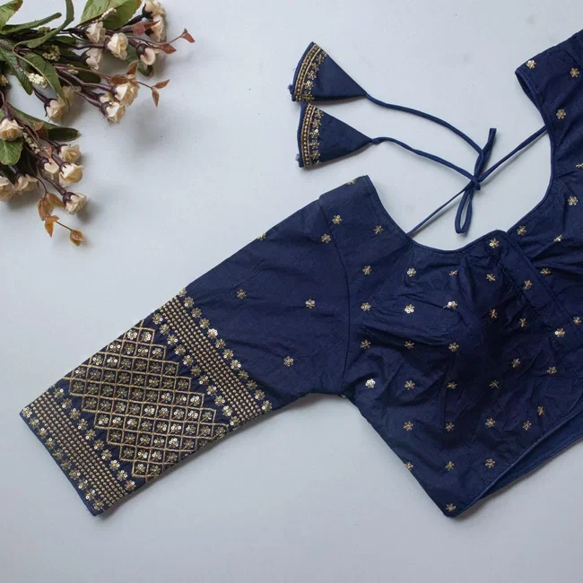 Ruh STAR01 Vichitra Silk Readymade Embroidery Sequence Blouse