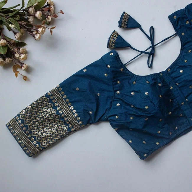 Ruh STAR01 Vichitra Silk Readymade Embroidery Sequence Blouse