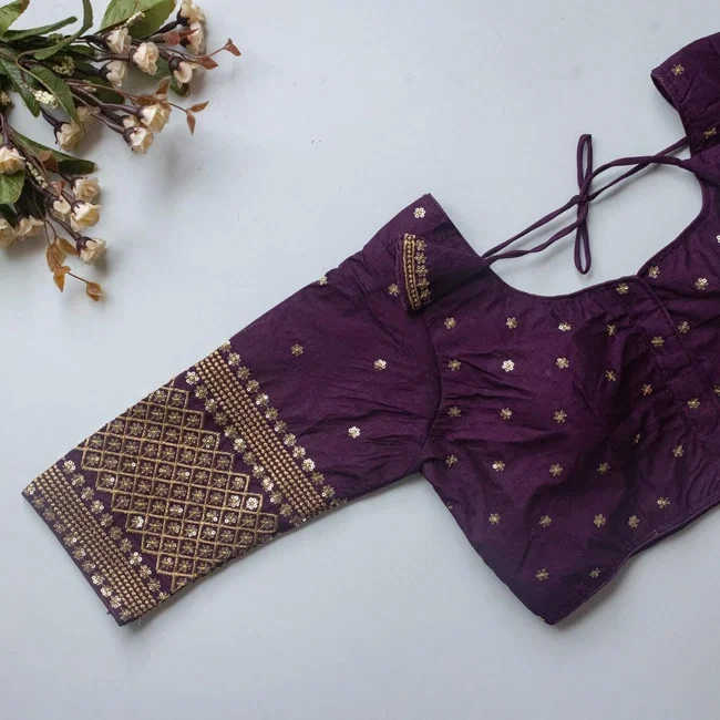 Ruh STAR01 Vichitra Silk Readymade Embroidery Sequence Blouse