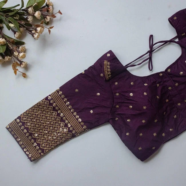 Ruh STAR01 Vichitra Silk Readymade Embroidery Sequence Blouse