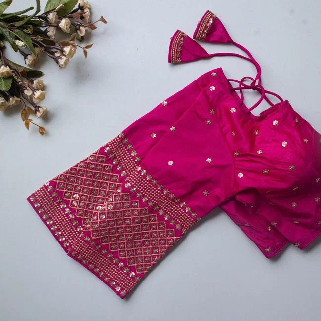 Ruh STAR01 Vichitra Silk Readymade Embroidery Sequence Blouse