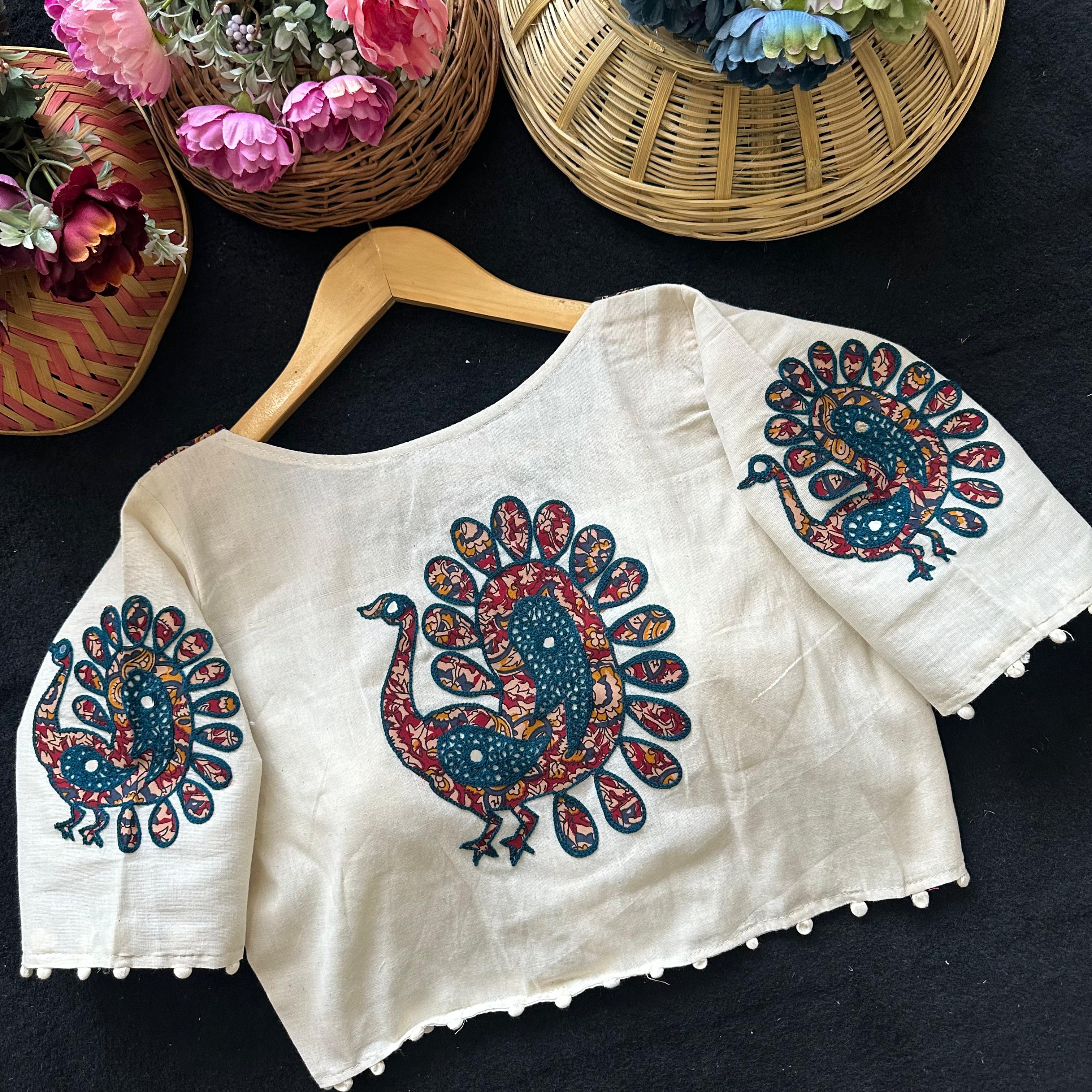 Fab Ajrakh Aplic Vol 1 Camric Cotton Thread Blouse Collection