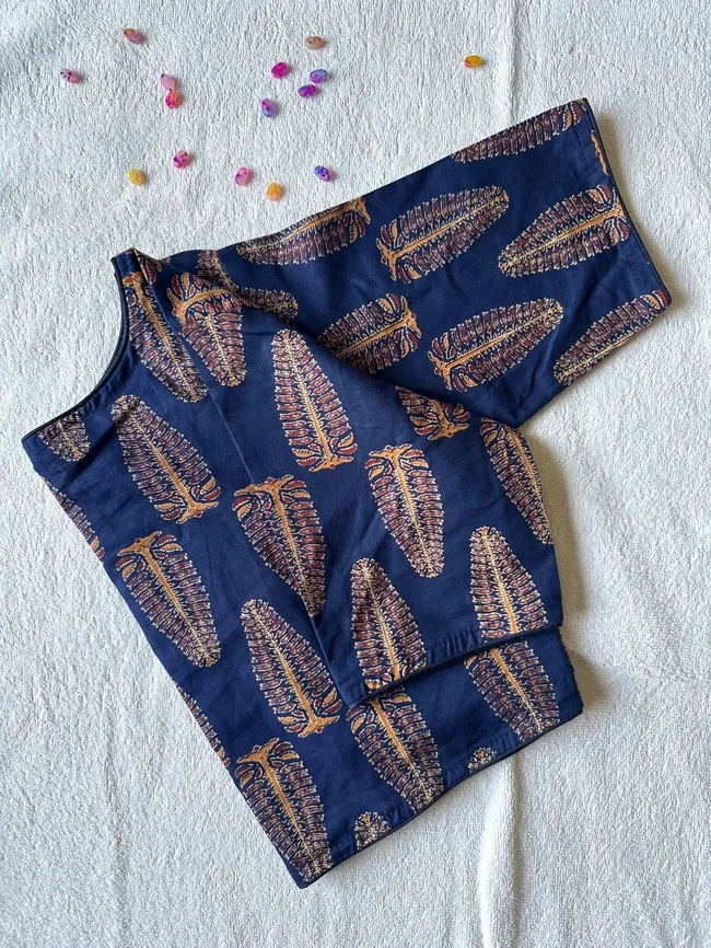 Fab Ajrakh 5 HandBlock Cotton Blouse
