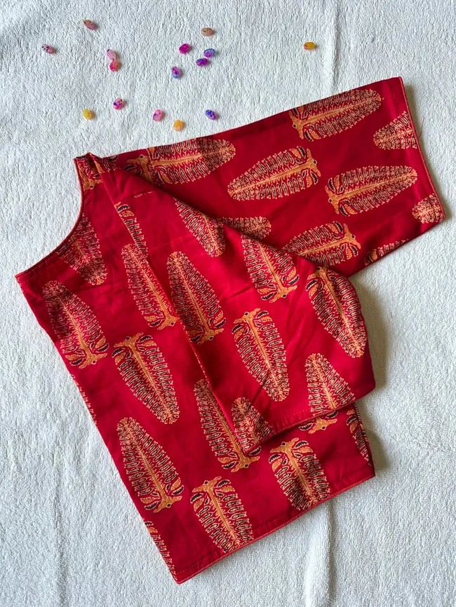 Fab Ajrakh 5 HandBlock Cotton Blouse
